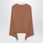 Max Mara Camel silk colour-block shirt