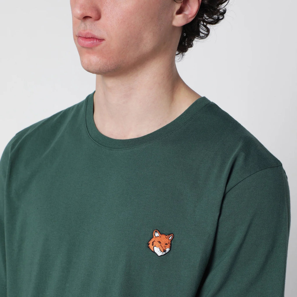 Maison Kitsuné Bottle green Fox Head Regular-Fit T-shirt