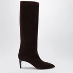 Paris Texas Chocolate suede pointed-toe boots