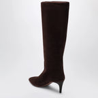 Paris Texas Chocolate suede pointed-toe boots