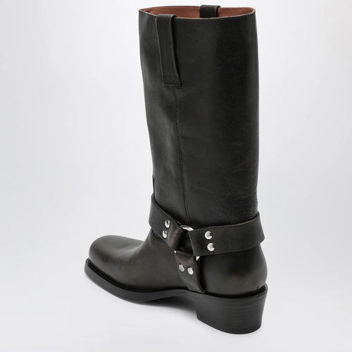 Paris Texas Black Roxy boot in brushed leather