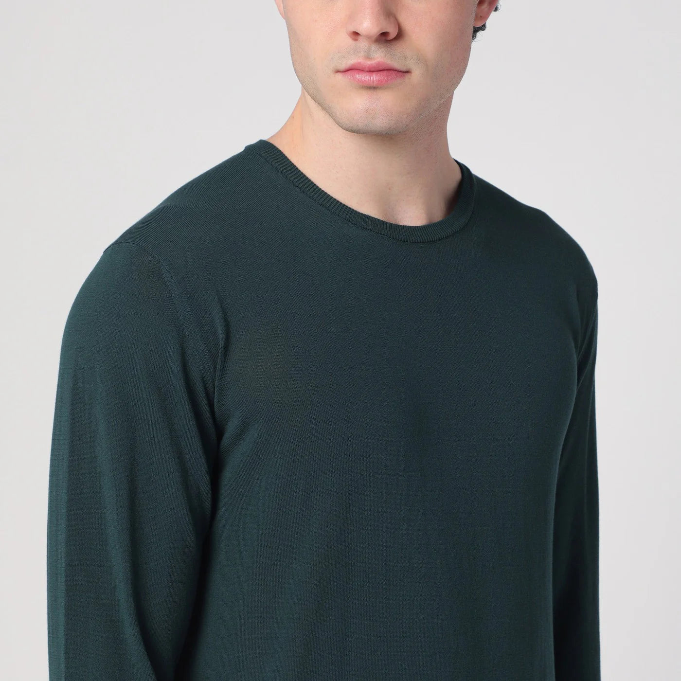 Roberto Collina Dark green sweater in cotton