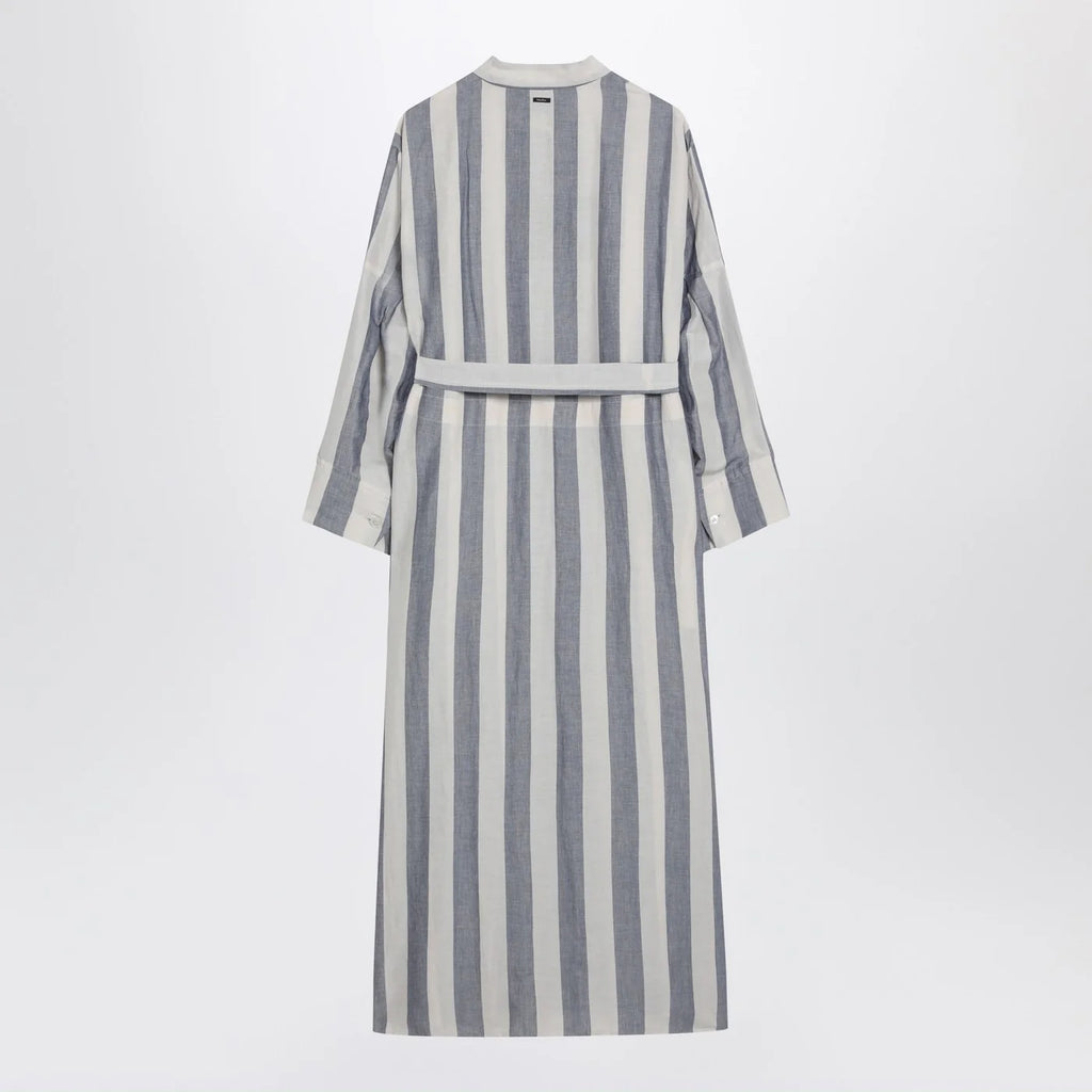 S Max Mara White/blue striped shirt dress