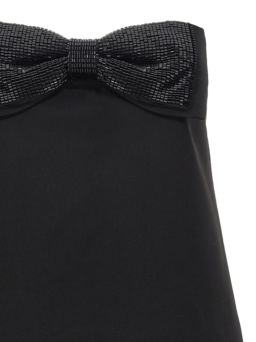 Self-Portrait Black Crepe Bandeau Mini Dress