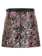 Self-Portrait Floral Sequin Mini Skirt