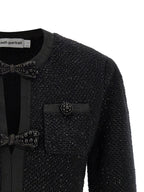 Self-Portrait Black Sequin Knit Mini Dress