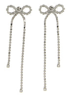 Self-Portrait Crystal Droplet Bow Earrings