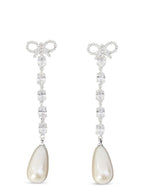 أقراط Self-Portrait Bow Pearl Droplet