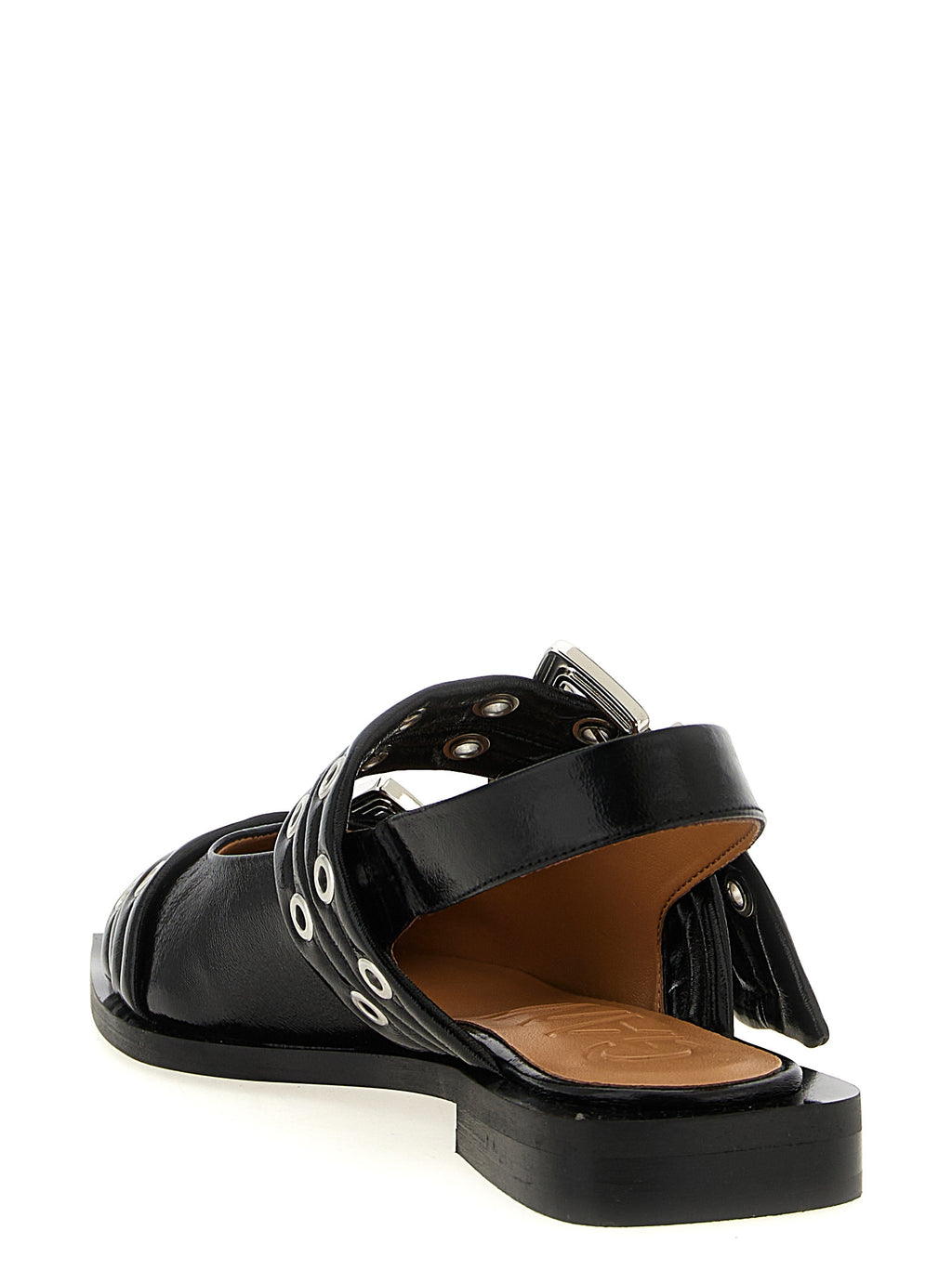 Ganni Black Feminine Buckle Slingback