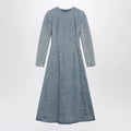 Maison Margiela Cup-shoulder denim midi dress in ice blue