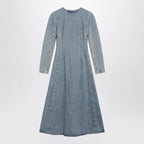 Maison Margiela Cup-shoulder denim midi dress in ice blue