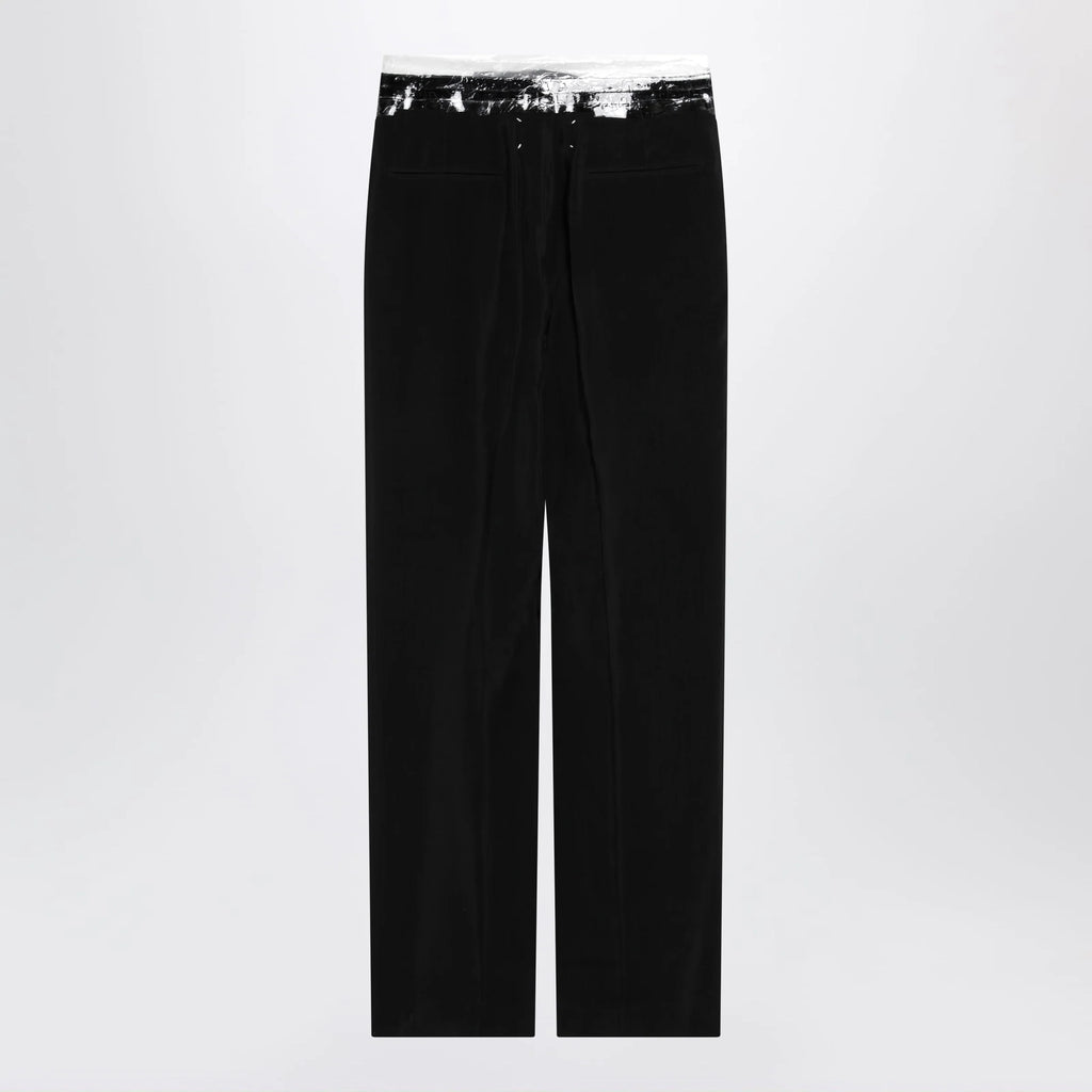 Maison Margiela Black pants with tape-detail waistband