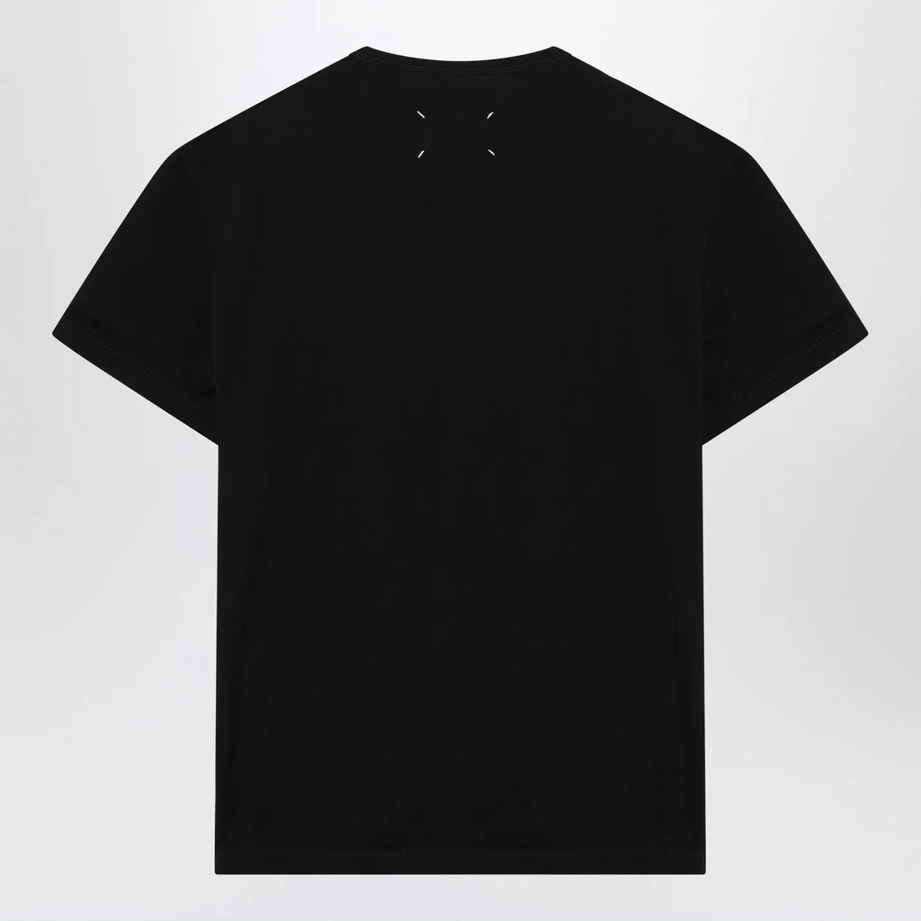 Maison Margiela Black T-shirt with distorted logo