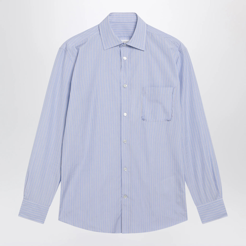 Maison Margiela Striped shirt in light blue cotton