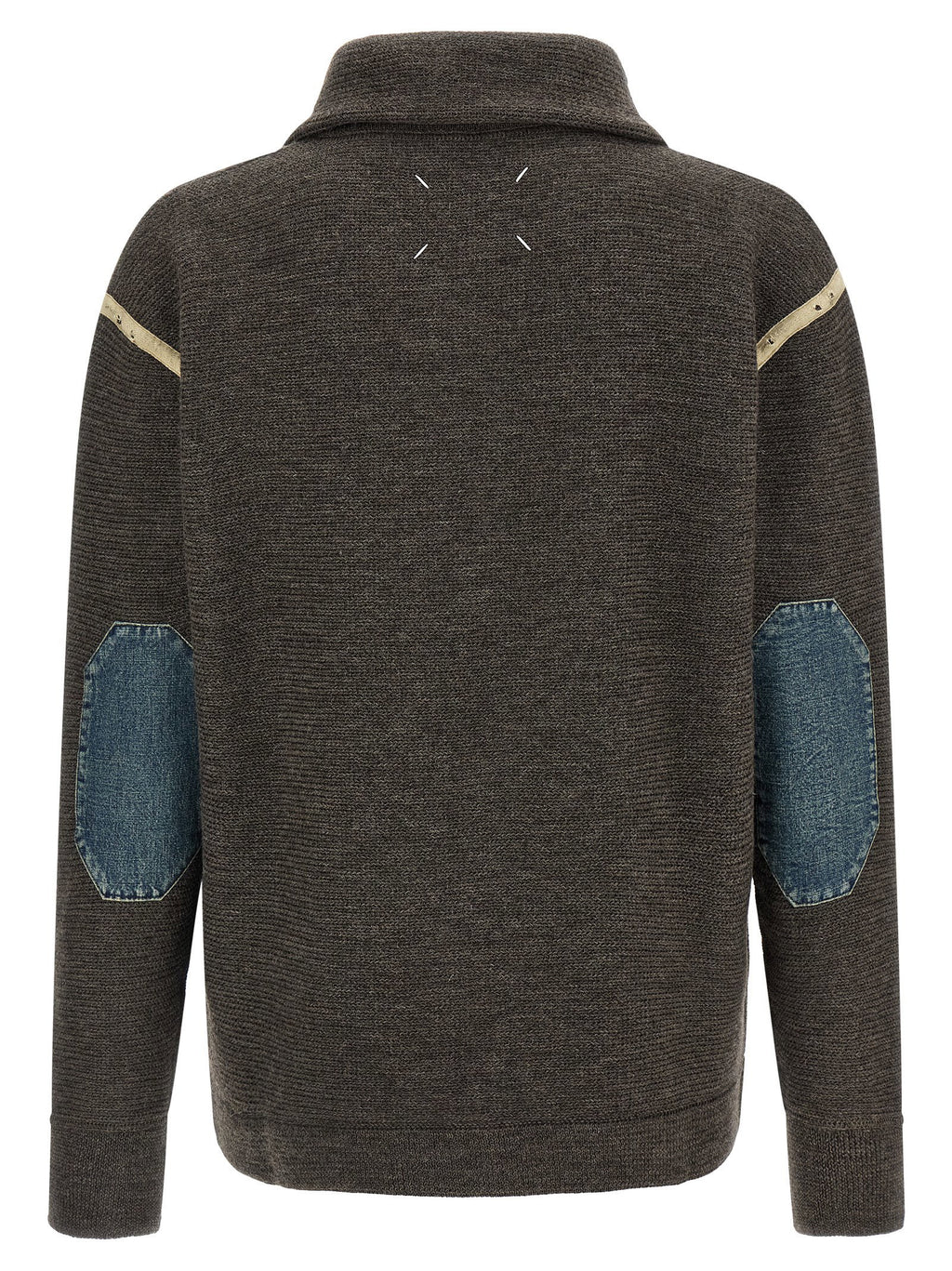 Maison Margiela Elbow Patch Quarter-zip  Reversible Sweater
