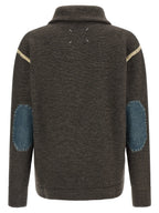 Maison Margiela Elbow Patch Quarter-zip  Reversible Sweater