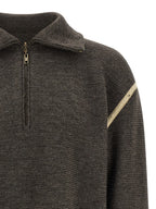 Maison Margiela Elbow Patch Quarter-zip  Reversible Sweater
