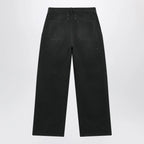 Maison Margiela Double-dyed work trousers in black cotton with spots