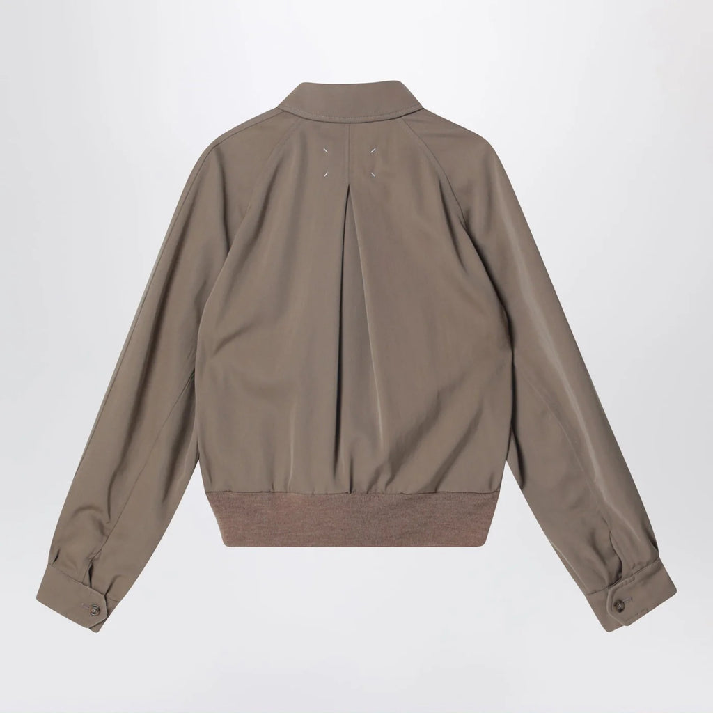 Maison Margiela Beige virgin wool zip-up jacket