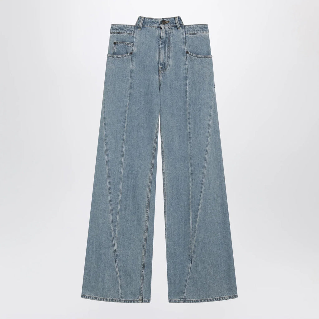 Maison Margiela Stonewashed straight-leg denim jeans in medium blue