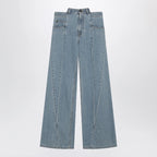 Maison Margiela Stonewashed straight-leg denim jeans in medium blue