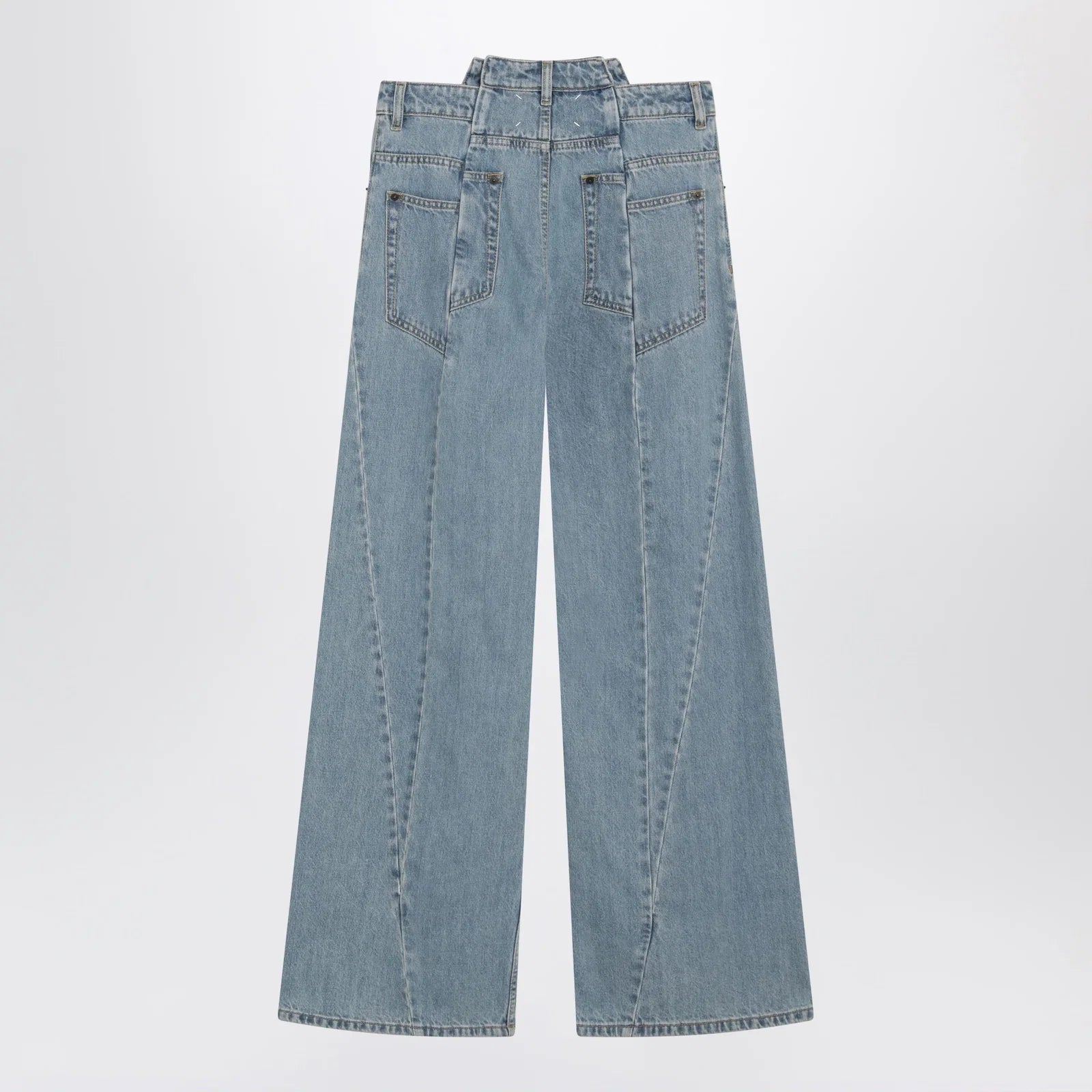 Maison Margiela Stonewashed straight-leg denim jeans in medium blue