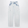 Maison Margiela Blue Faded Cotton Jeans with Cut-Out Details