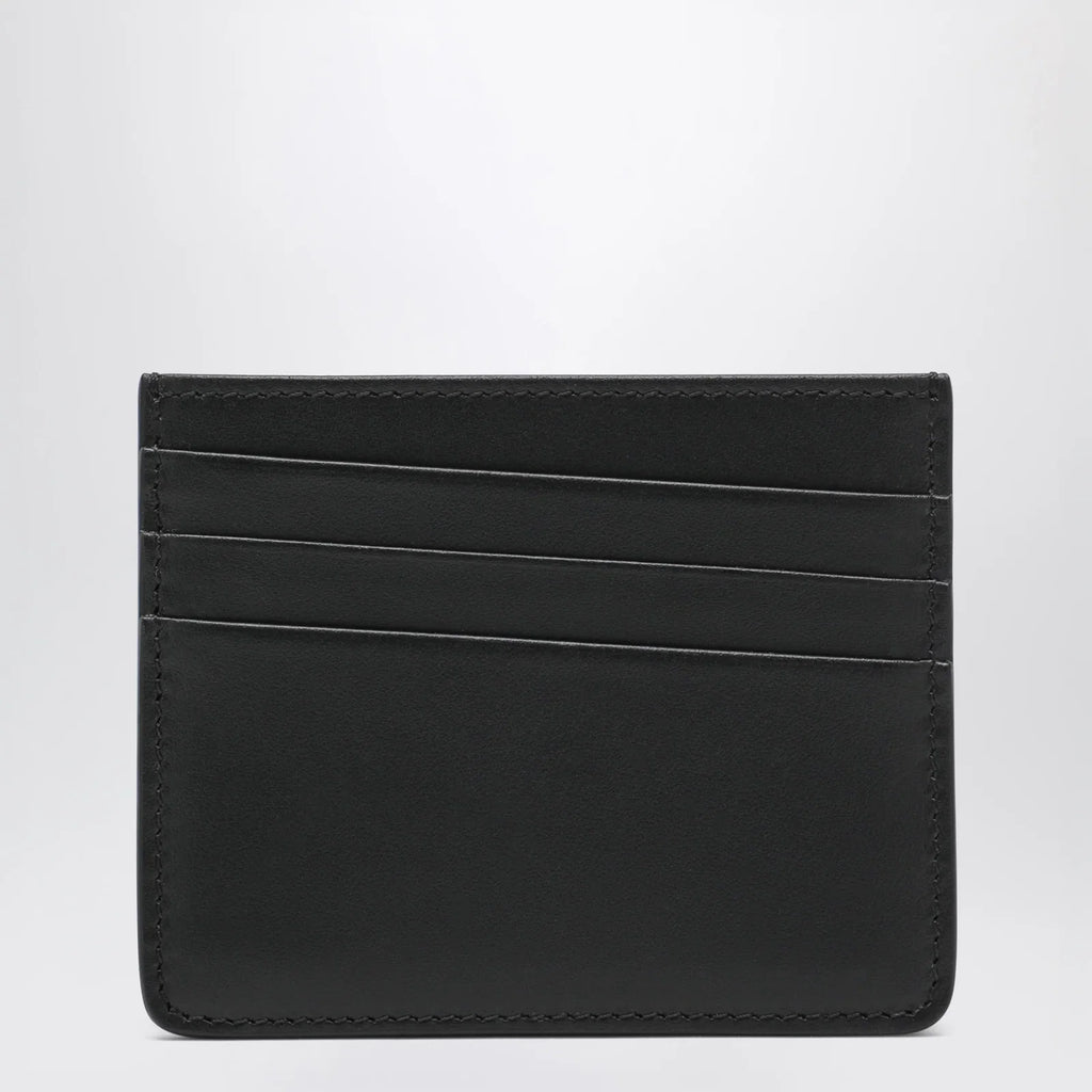 Maison Margiela Four Stitches Card Holder in Black Calf Leather