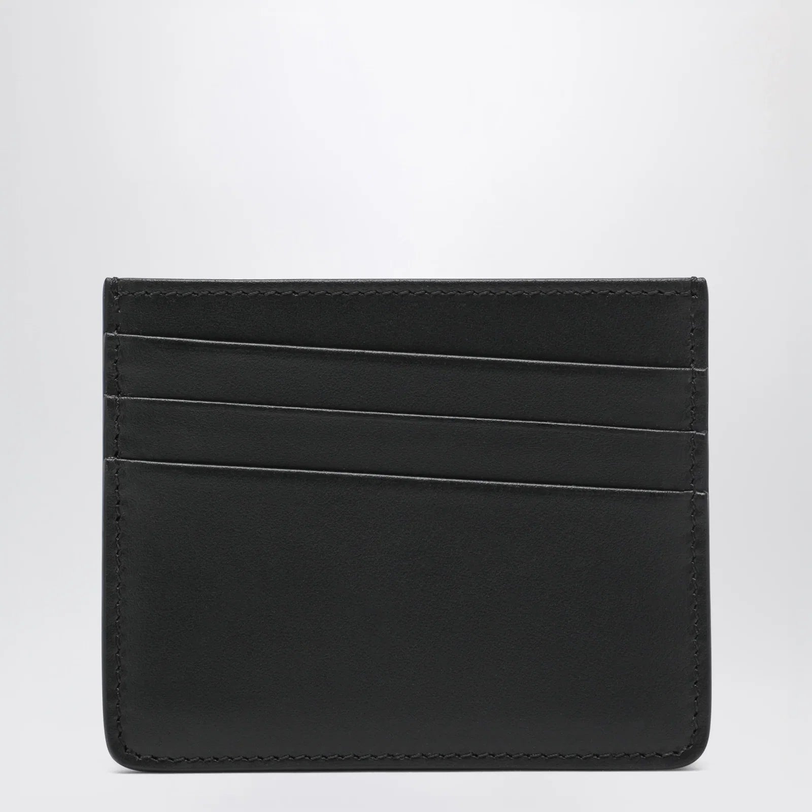 Maison Margiela Four Stitches Card Holder in Black Calf Leather