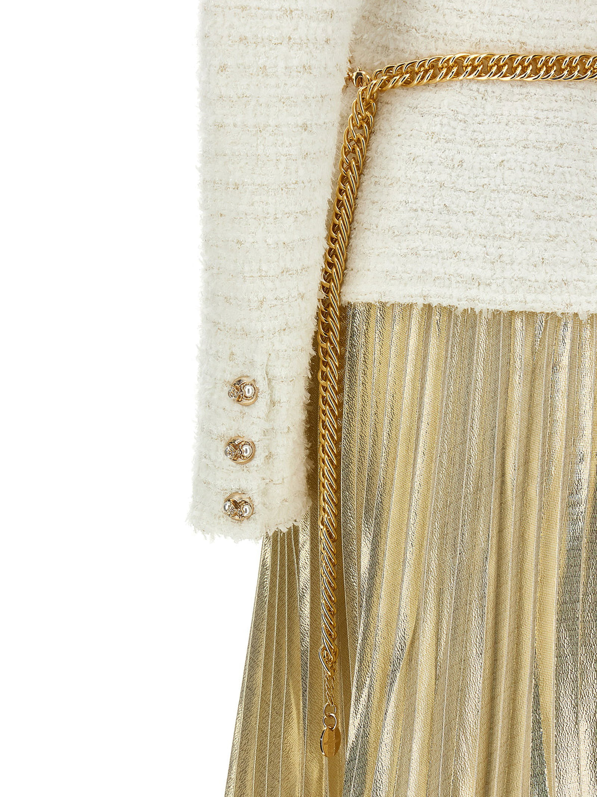 Self-Portrait Long Pleated Skirt Dress