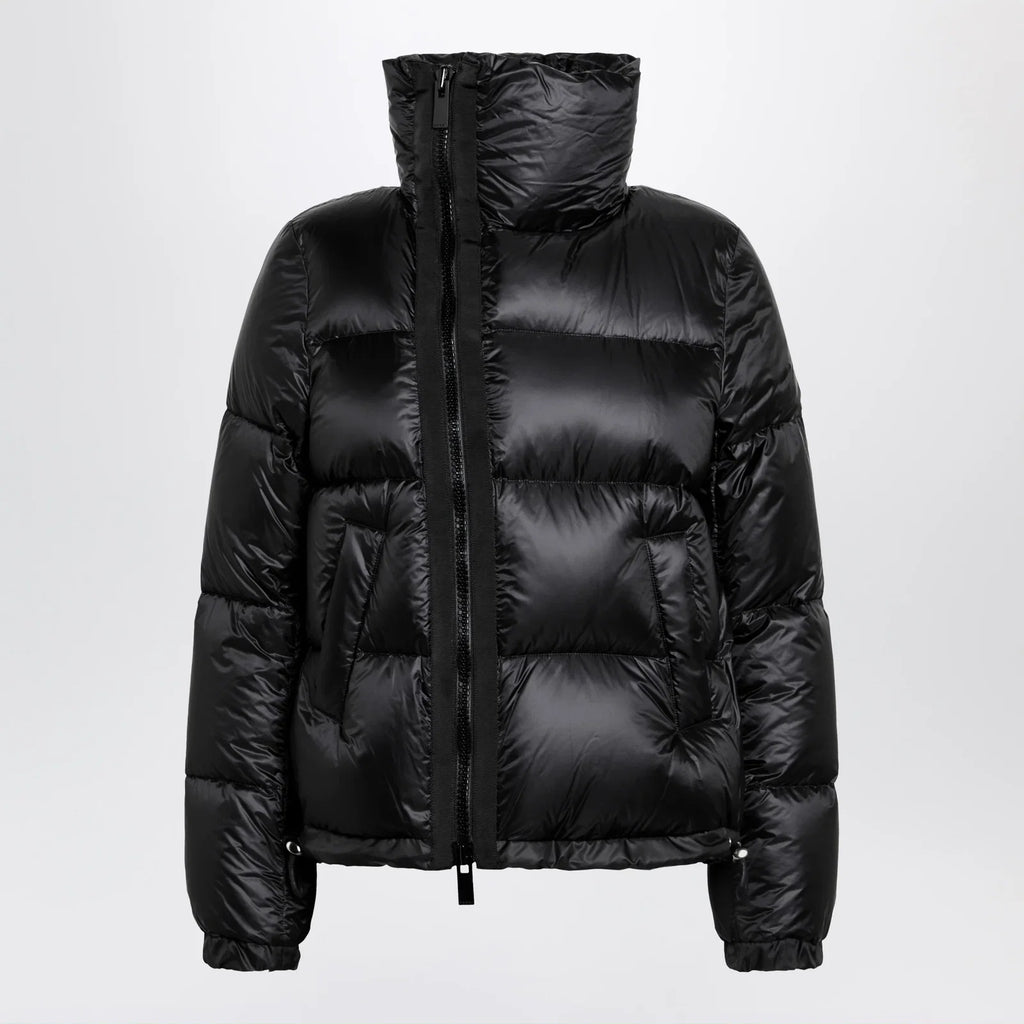 Sacai Black down jacket with asymmetrical zip