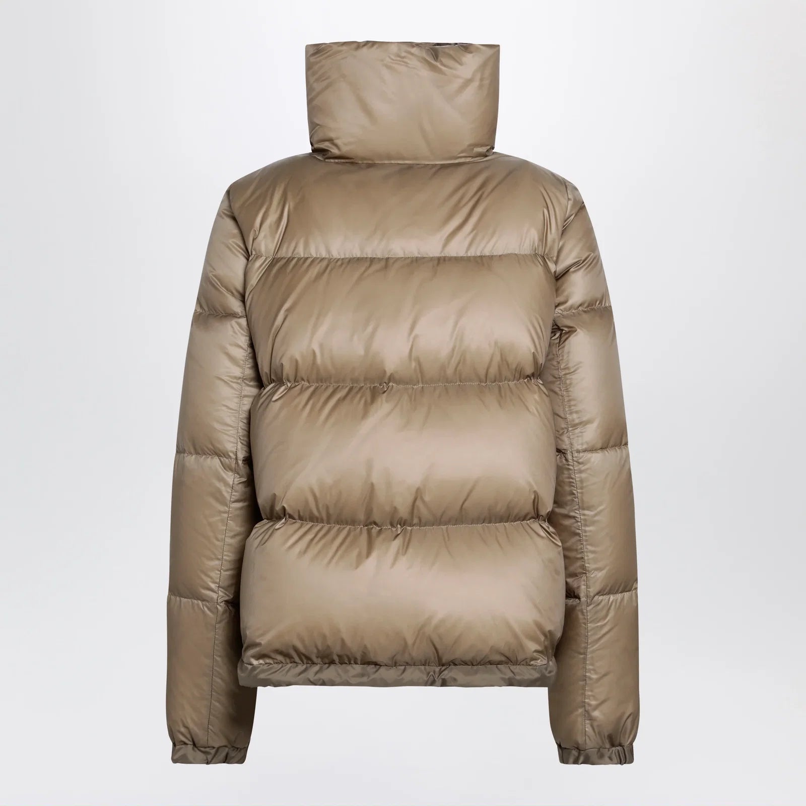 Sacai Beige down jacket with asymmetrical zip