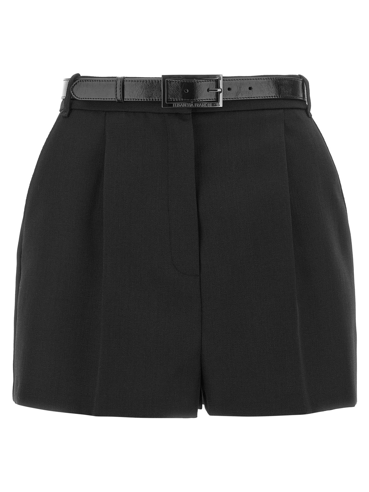 Elisabetta Franchi Belted Wool Shorts