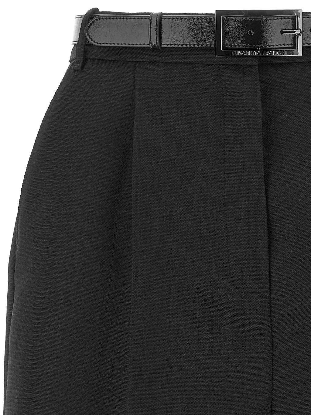 Elisabetta Franchi Belted Wool Shorts