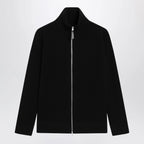 Maison Margiela Zip-Up Knit Cardigan in Black Cotton and Wool