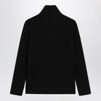 Maison Margiela Zip-Up Knit Cardigan in Black Cotton and Wool