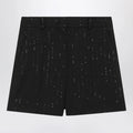 Max Mara Pianoforte Black Shorts with pinstripe-effect micro sequins