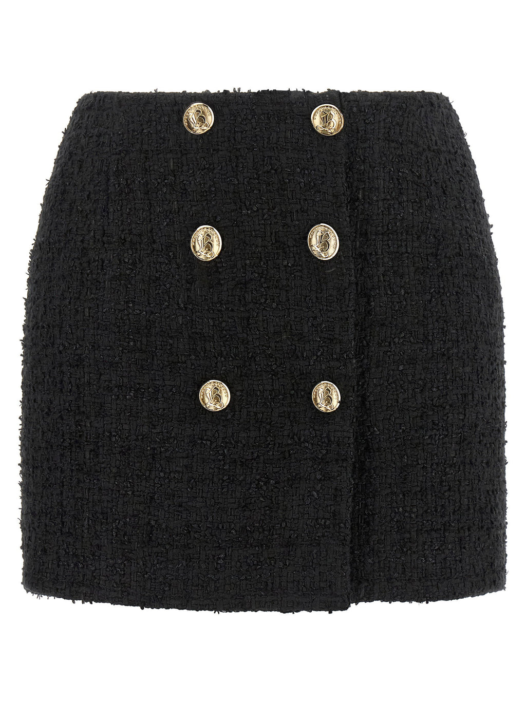 Balmain Embossed Button Detail Miniskirt