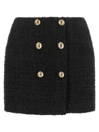 Balmain Embossed Button Detail Miniskirt