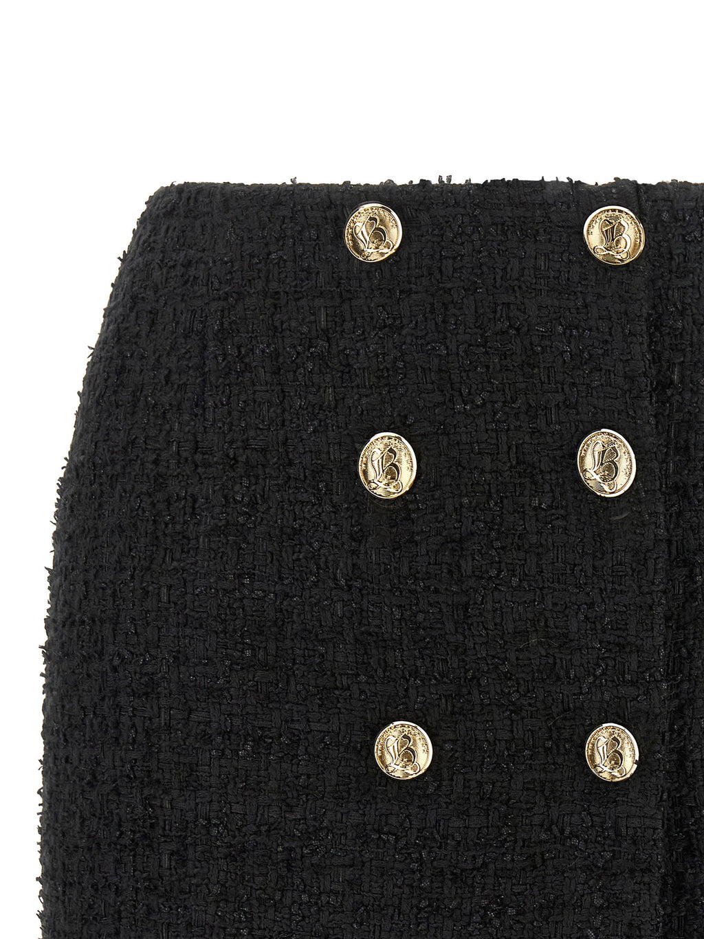 Balmain Embossed Button Detail Miniskirt