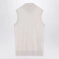 S Max Mara White turtleneck vest in wool