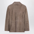 S Max Mara Single-breasted hazelnut suede jacket
