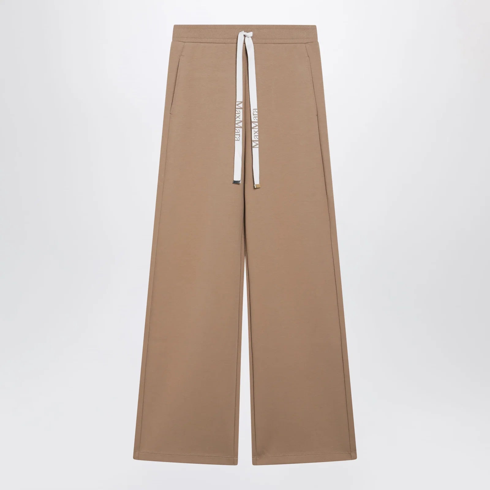 S Max Mara Camel Cotton Jersey Trousers