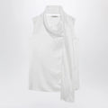 S Max Mara White silk satin top