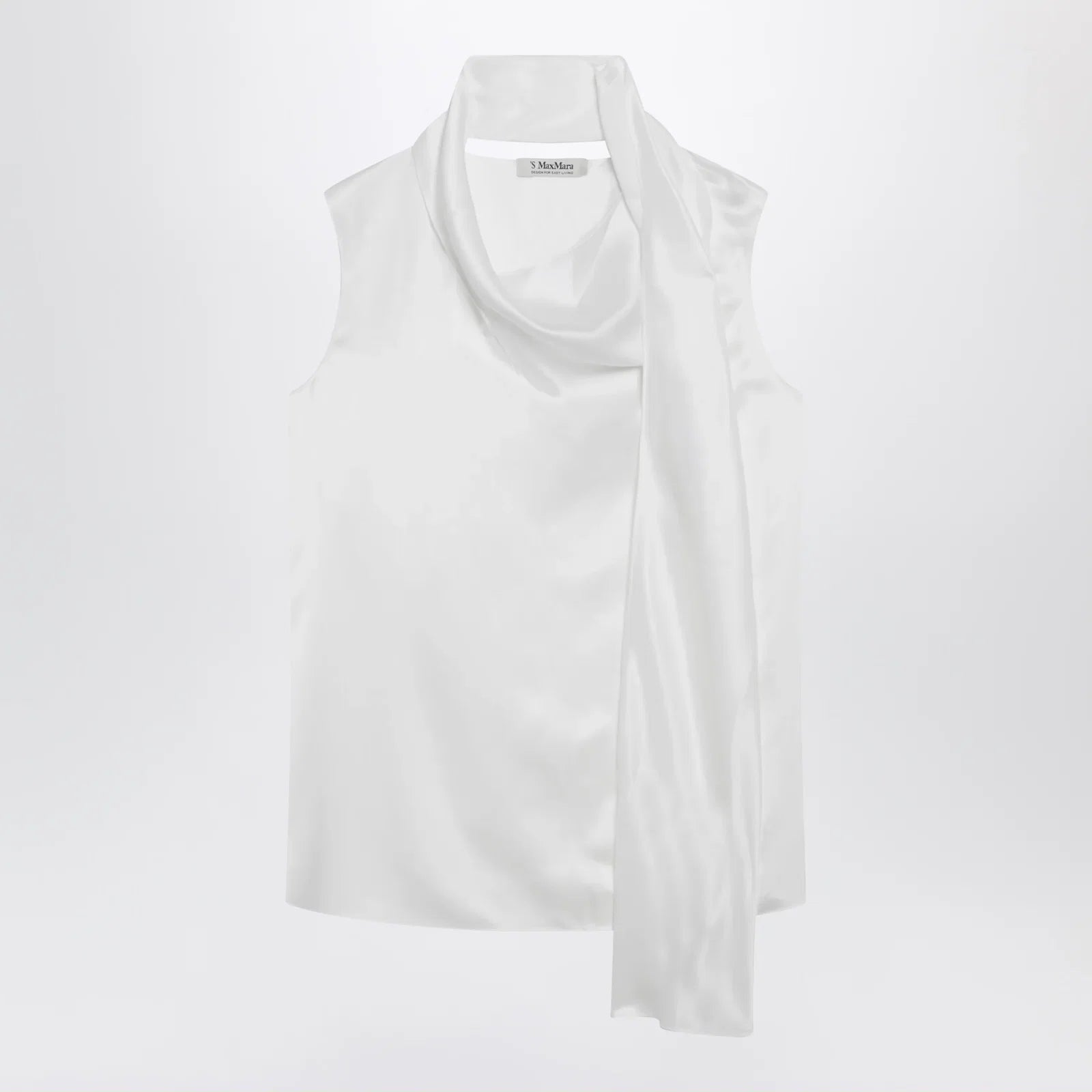 S Max Mara White silk satin top
