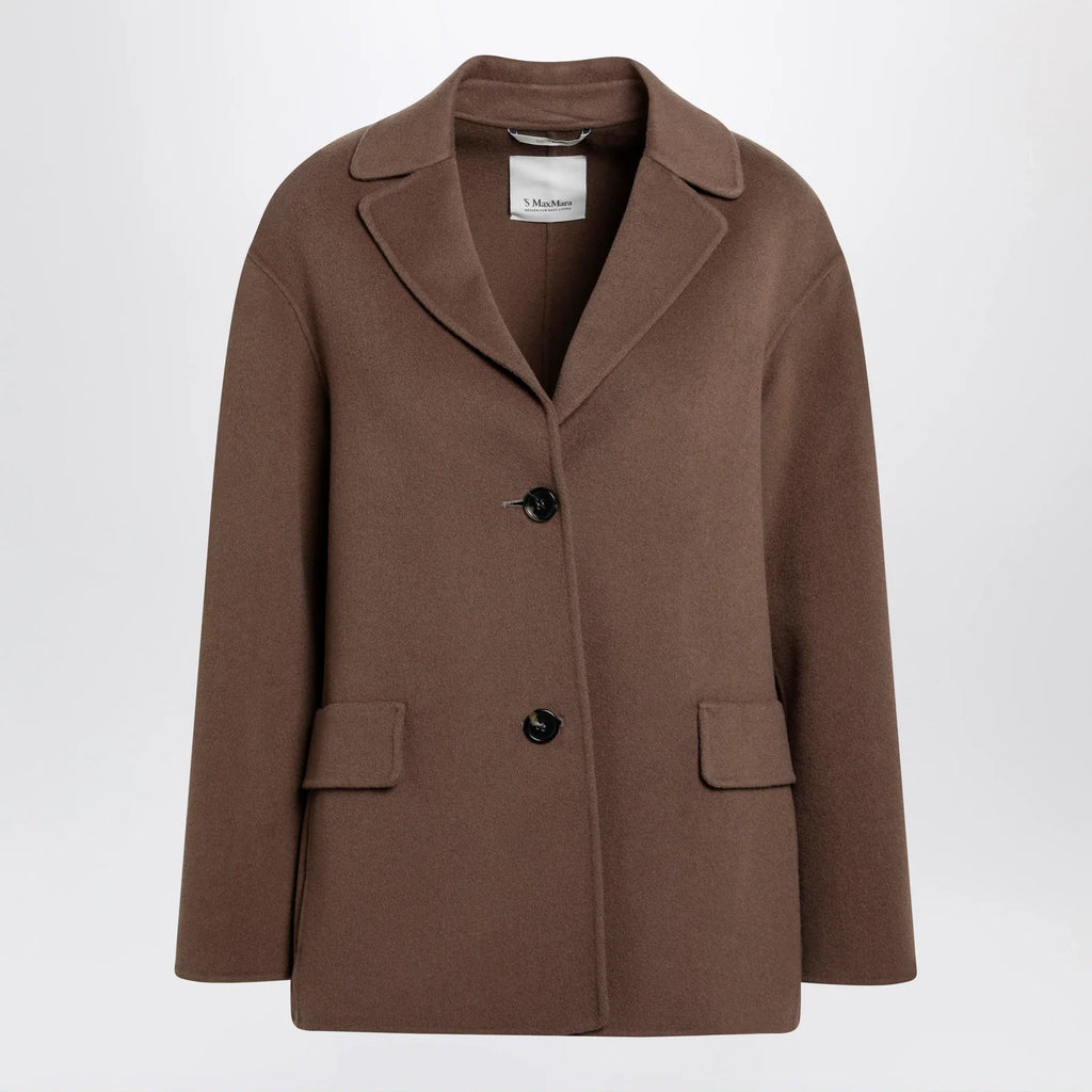 S Max Mara Brown double-wool single-breasted jacket