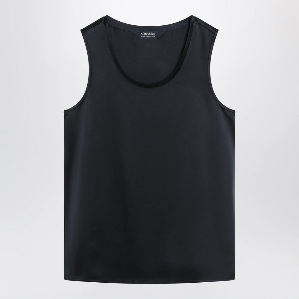 S Max Mara Midnight blue satin top