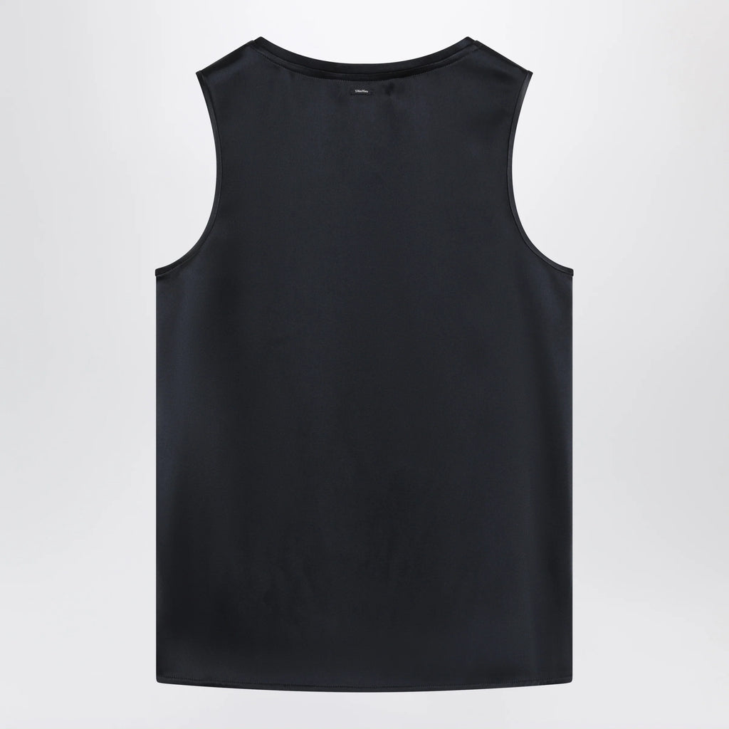 S Max Mara Midnight blue satin top