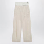 Sportmax Wide-leg trousers in ecru organza cotton voile