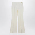 Sportmax Low-rise flare trousers in viscose and textile paper